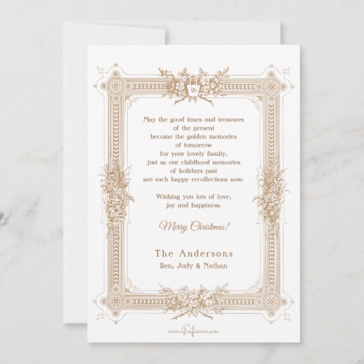 Vintag grüne Weihnachten im Schnee (Rückseite)