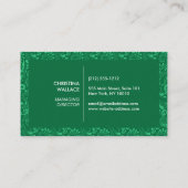 Vintag grüner Gemusterter Elefant Visitenkarte (Rückseite)