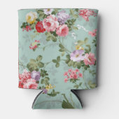 Vintag grünes Blumendesign Dosenkühler (Vorderseite)