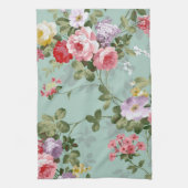 Vintag grünes Blumendesign Geschirrtuch (Vertikal)