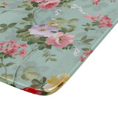 Vintag grünes Blumendesign Schneidebrett (Ecke)