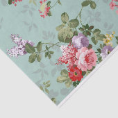 Vintag grünes Blumendesign Seidenpapier (Ausschnitt)