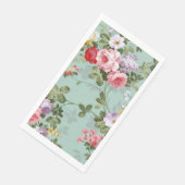 Vintag grünes Blumendesign Serviette (Ecke)