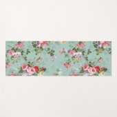 Vintag grünes Blumendesign Yogamatte (Vorderseite (Horizontal))