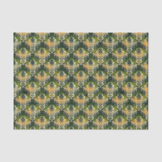 Vintag-grünes Blumenmuster St Patrick Tis Seidenpapier (Vorderseite)
