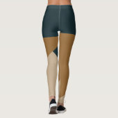 Vintag-Grünes Farbblockmuster Leggings (Rückseite)