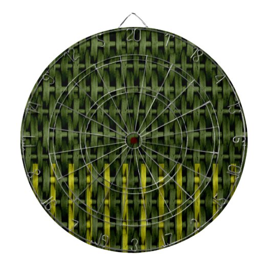 Vintag-grünes Korbkunstdesign 2 Dartscheibe (vorne)