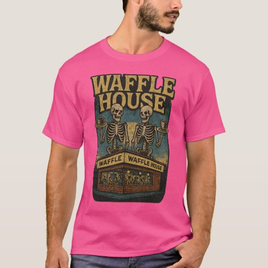 Vintag Grunge 70er Waffle House Design T-Shirt (Vorderseite)