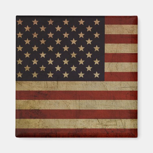 Vintag Grunge American Flag Magnet (Vorne)