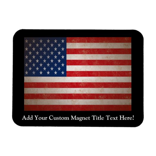 Vintag Grunge American Flag Patriotic Design Magnet (Horizontal)