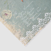 Vintag Grunge Aquamarin Florals Dekoupage Seidenpapier (Detail)