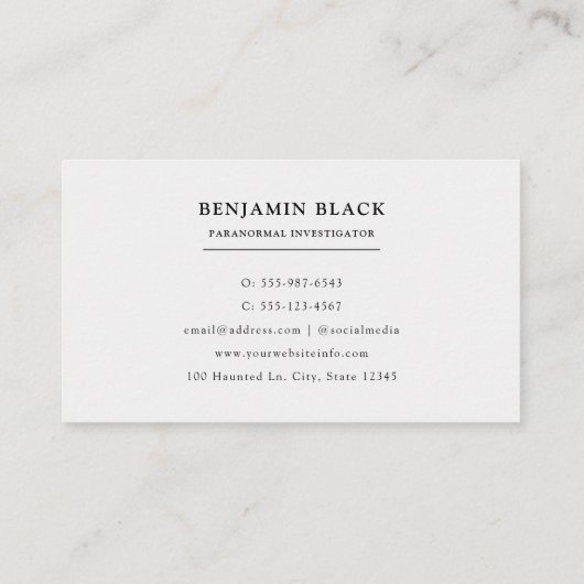 Vintag Grunge Black Gothic Skull Visitenkarte (Rückseite)