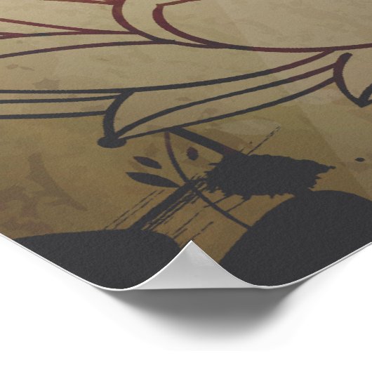 Vintag Grunge Buddha Poster (Ecke)