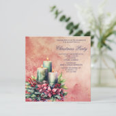 Vintag Grunge Candlelight Wreath Weihnachten Einladung (Stehend Vorderseite)