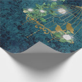 Vintag Grunge Damask Birdcage Geschenkpapier (Ecke)