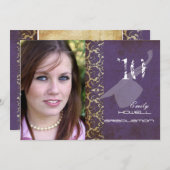 Vintag/grunge/Damast/Abschlüsse Einladung (Vorne/Hinten)