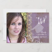 Vintag/grunge/Damast/Abschlüsse Einladung (Vorderseite)