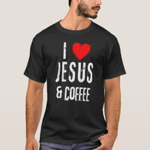 Vintag Grunge I Liebe Jesus & Coffee Christlich T-Shirt