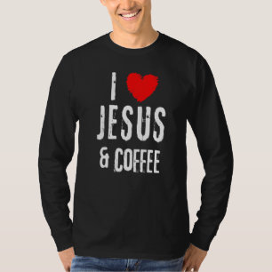Vintag Grunge I Liebe Jesus & Coffee Christlich T-Shirt
