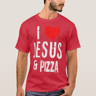 Vintag Grunge I Liebe Jesus & Pizza, Christlich 34 T-Shirt