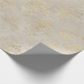 Vintag Grunge Ivory Damask Geschenkpapier (Ecke)