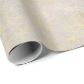 Vintag Grunge Ivory Damask Geschenkpapier (Rolleneckpunkt)