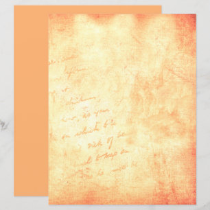 Vintag Grunge Peach Orange Script Textur