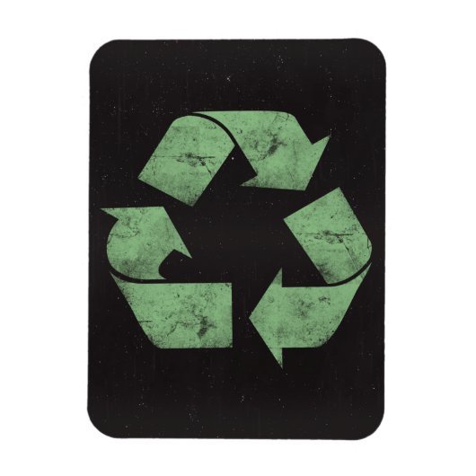 Vintag Grunge Recycle Symbol Magnet (Vertikal)