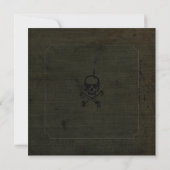 Vintag Grunge Skull Crossbones Bloody Halloween Einladung (Rückseite)