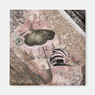 Vintag Grunge Steampunk Glam Viktorianisch Hat Magnet