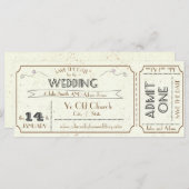 Vintag Grunge Ticket Save the Date (Vorne/Hinten)