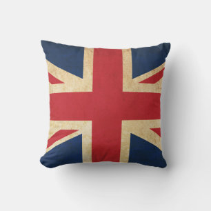 Vintag Grunge United Kingdom Flag Union Jack Kissen Für Draußen