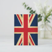 Vintag Grunge United Kingdom Flag Union Jack Postkarte (Stehend Vorderseite)