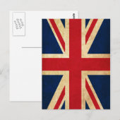Vintag Grunge United Kingdom Flag Union Jack Postkarte (Vorne/Hinten)