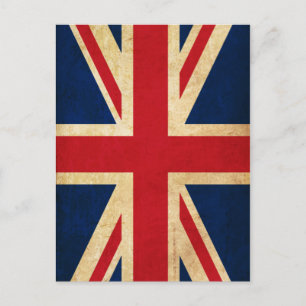Vintag Grunge United Kingdom Flag Union Jack Postkarte
