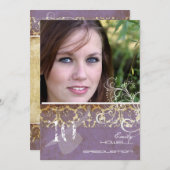 Vintag/Grunge/Wirbel/Damast/Abschlüsse Einladung (Vorne/Hinten)