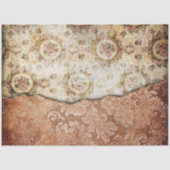 Vintag Grungy Torn Gold Damask Seidenpapier (Vorderseite)