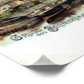 Vintag Gruss aus Bremerhaven litho Poster (Ecke)