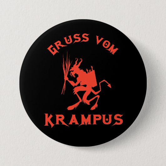 Vintag Gruss vom Krampus Button (Vorderseite)