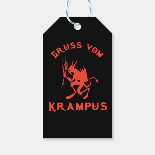 Vintag Gruss vom Krampus Geschenkanhänger (Vorderseite)