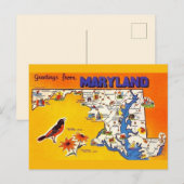 Vintag Gruß von Maryland Postkarte (Vorne/Hinten)