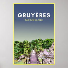 Vintag Gruyeres Schweiz Reisen Poster