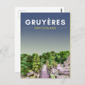 Vintag Gruyeres Schweiz Reisen Postkarte (Vorne/Hinten)