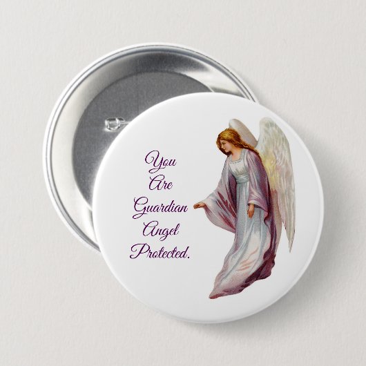 Vintag Guardian Angel Button Button (Vorne & Hinten)