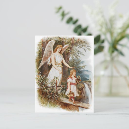 Vintag Guardian Angel Postcard Postkarte (Stehend Vorderseite)
