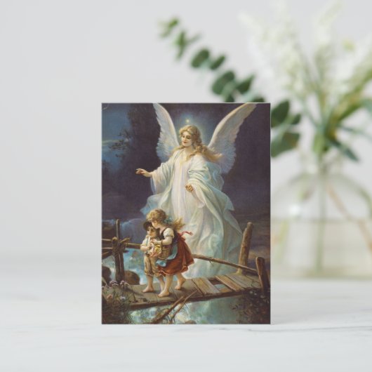 Vintag Guardian Angel Postcard Postkarte (Stehend Vorderseite)