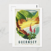 Vintag Guernsey Die Sunshine Island Postkarte (Vorne/Hinten)