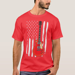 Vintag Guitar American Flag Electric Guitar P T-Shirt