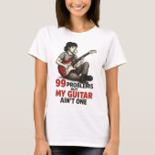 Vintag Guitar Music Lover T - Shirt - 99 Probleme. (Vorderseite)