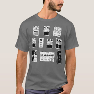 Vintag Guitar Pedals Schwarz-weißes Musikgerät T-Shirt